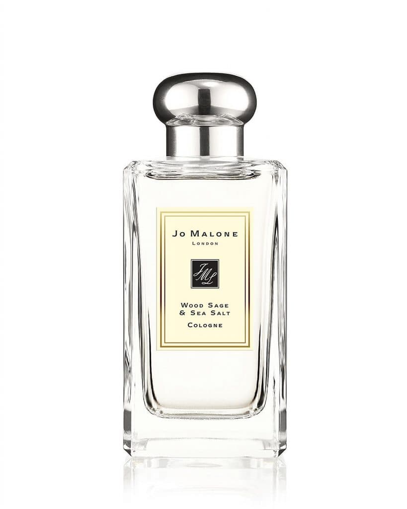 Jo Malone Wood Sage & Sea Salt kolonya şişesi beyaz arka plan üzerinde