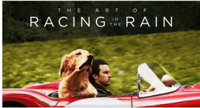 Kırmızı arabada köpek ve adam The Art of Racing in the Rain film afişi