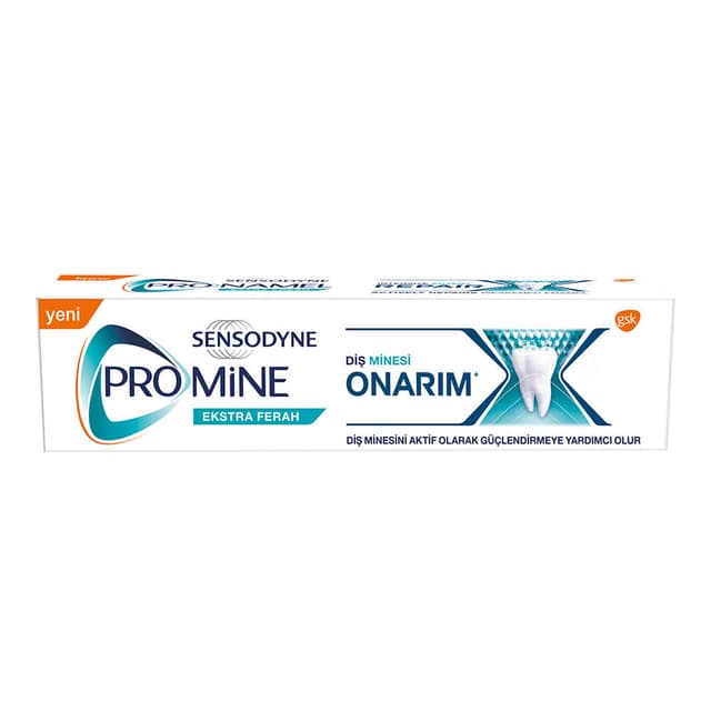 Sensodyne Promine Diş Minesi Onarım Ekstra Ferah yeni diş macunu kutusu
