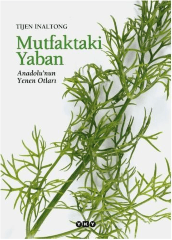 Mutfaktaki Yaban kitap kapağı, yeşil dereotu veya benzeri bitki