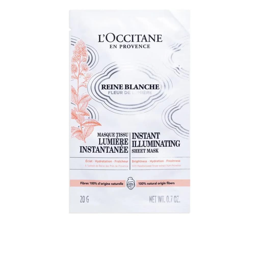 L'Occitane Reine Blanche aydınlatıcı kağıt yüz maskesi Provence özlü
