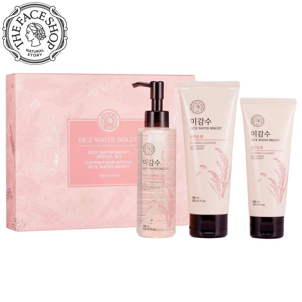 The Face Shop Pirinç Suyu Aydınlatıcı cilt bakım seti