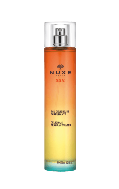 Nuxe Sun Eau Délicieuse Parfumante ombre efektli spreyli parfüm şişesi