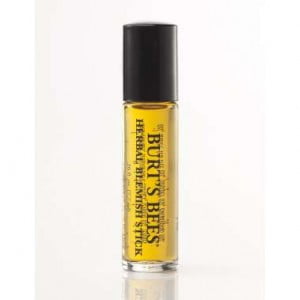 Burt's Bees bitkisel sivilce çubuğu, sarı şişe, siyah kapaklı roll-on