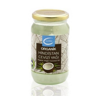 the LifeCo organik Hindistan cevizi yağı kavanozu beyaz arka plan üzerinde