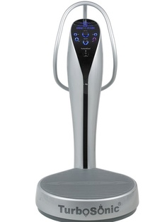 Gümüş rengi TurboSonic titreşimli spor platformu fitness cihazı