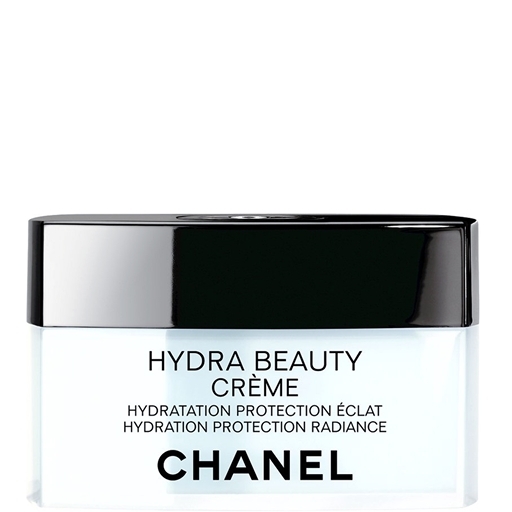 Chanel Hydra Beauty Crème nemlendirici krem beyaz zemin üzerinde
