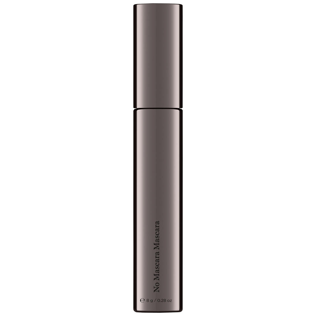Şık metalik gri No Mascara Mascara yazılı maskara tüpü
