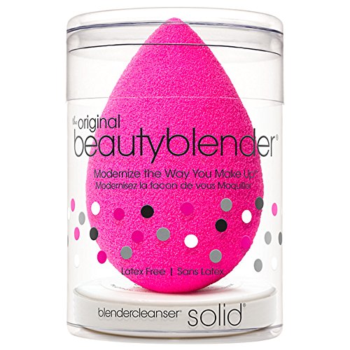 Orijinal pembe Beautyblender makyaj süngeri ve katı temizleyicisi şeffaf kutuda