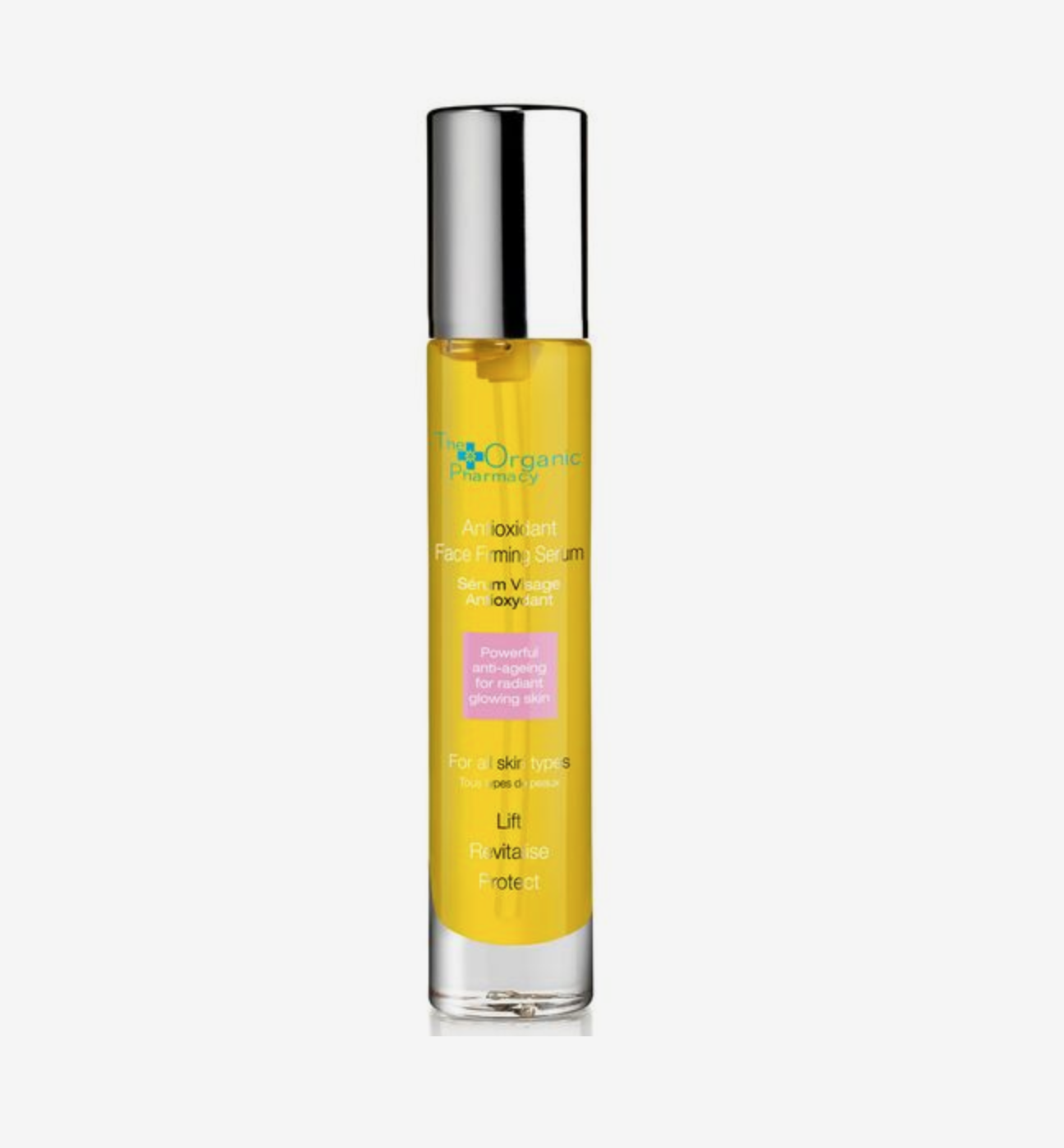 The Organic Pharmacy Antioksidan Yüz Sıkılaştırıcı Serum şişesi