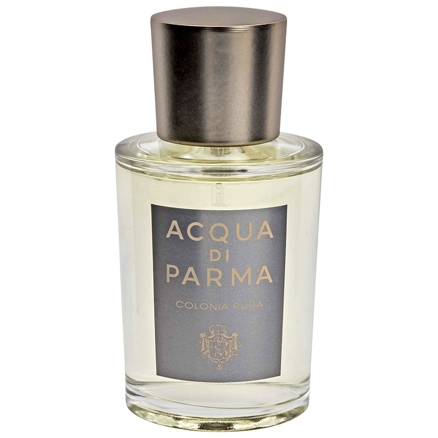 Beyaz arka planda Acqua di Parma Colonia Pura parfüm şişesi