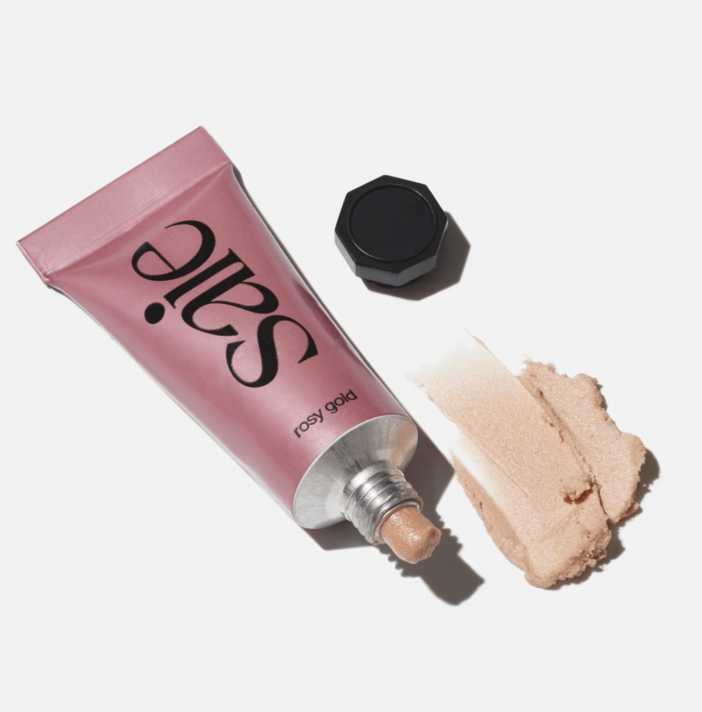 Saie rosy gold makyaj tüpü kapağı ve sürülmüş ürün örneği