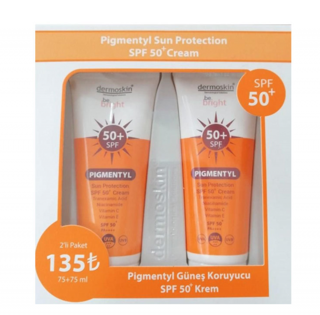 Dermoskin Pigmentyl SPF 50+ güneş koruyucu krem ikili paketi