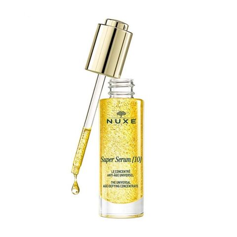 NUXE Super Serum [10] altın renkli, damlalıklı yaşlanma karşıtı konsantre