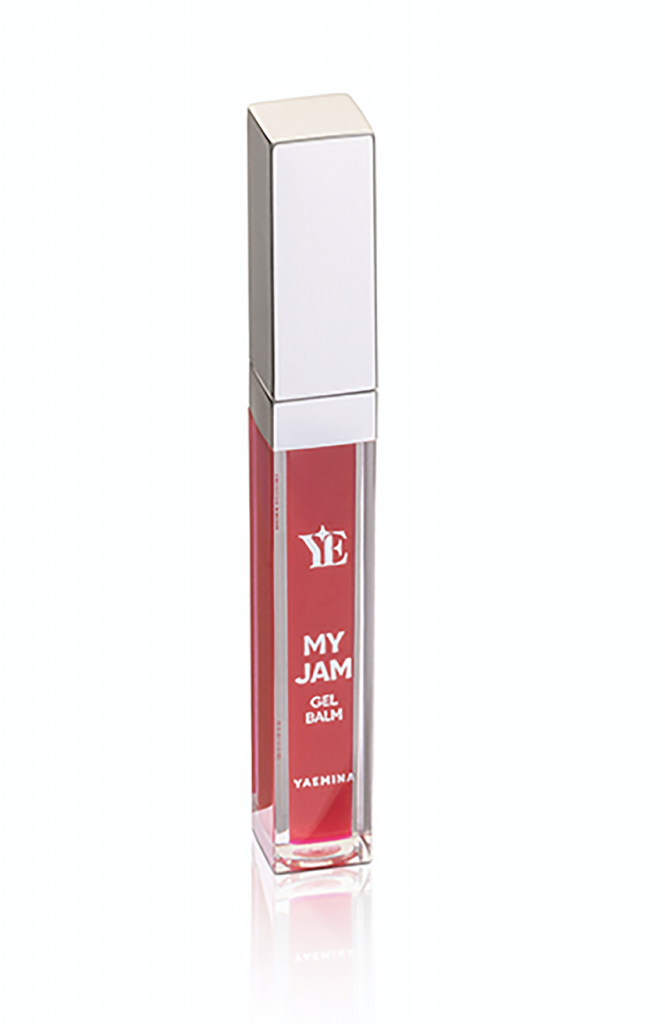 Gümüş kapaklı şeffaf şişede Yasmina My Jam Gel Balm dudak ürünü