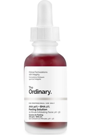 The Ordinary AHA BHA peeling solüsyonu kırmızı damlalıklı cilt serumu
