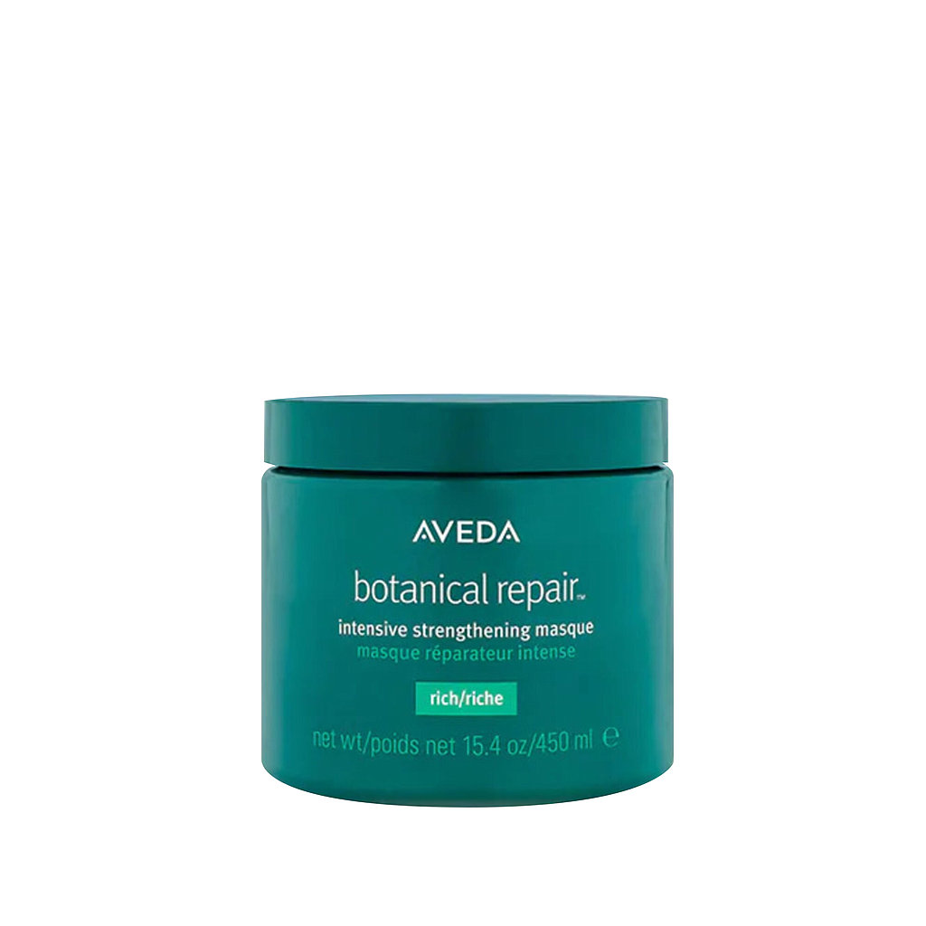 Aveda botanical repair yoğun güçlendirici saç maskesi teal kavanozda