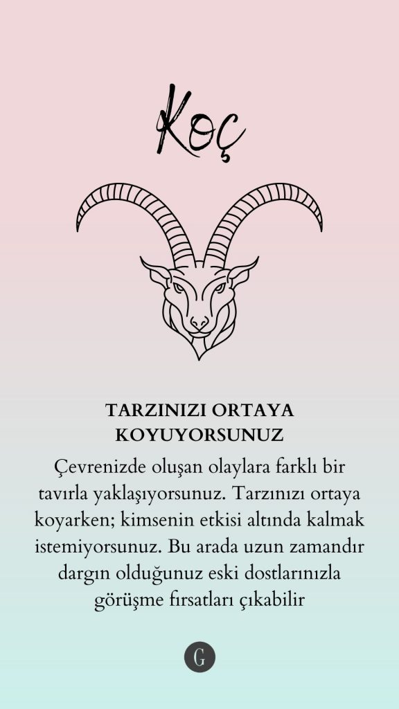Koç burcu için koç başı görseli ve günlük burç yorumu