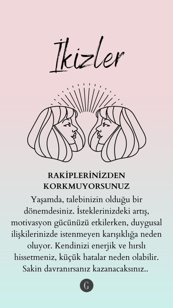 İkizler burcu için bir fal, sembolik kadın yüzleri çizimi ile
