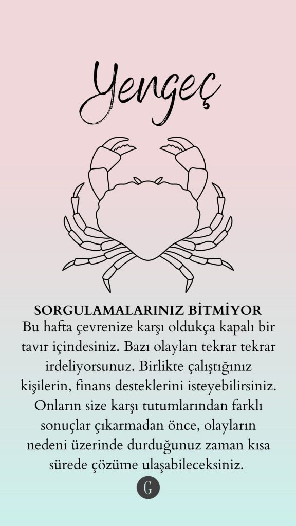 Yengeç burcu için yengeç çizimi ve detaylı haftalık burç yorumu