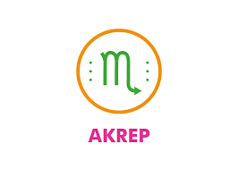 Akrep zodyak burcu simgesi turuncu çerçeve içinde yeşil harf ve yazısı
