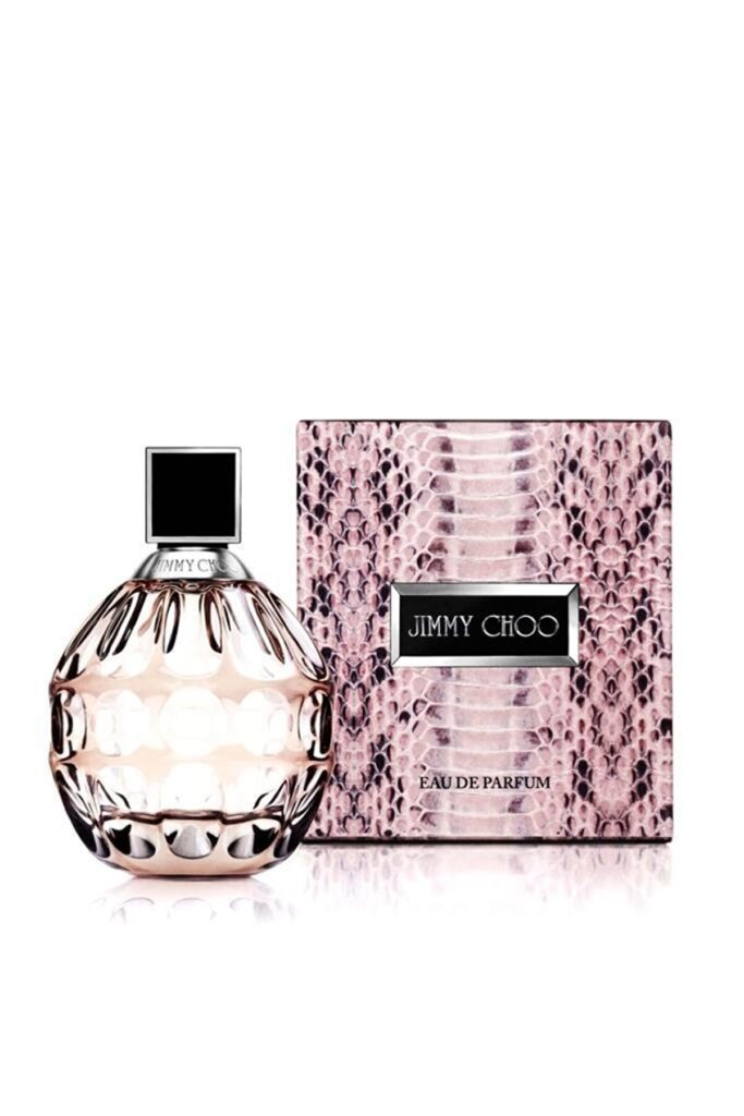 Jimmy Choo parfüm şişesi ve pembe yılan derisi desenli kutu