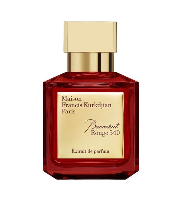 Kırmızı şişede Maison Francis Kurkdjian Baccarat Rouge 540 Extrait de parfum