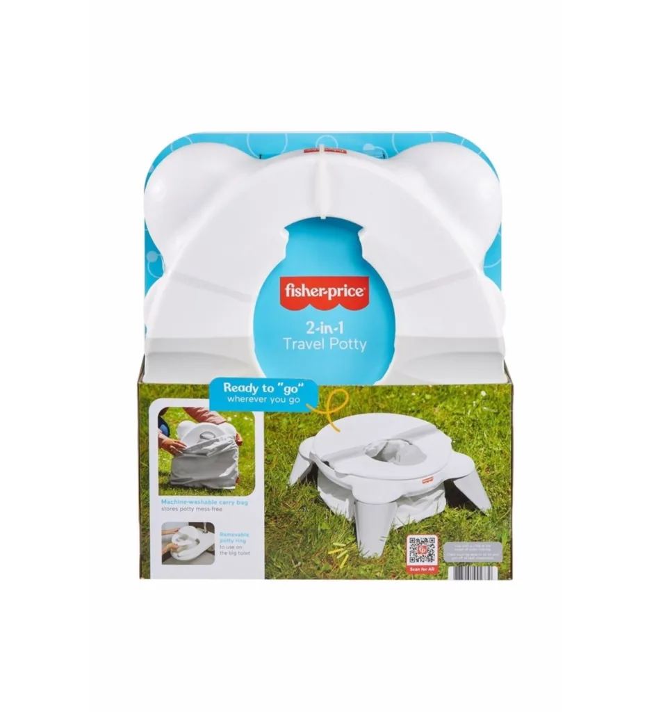 Fisher-Price 2'si 1 arada seyahat lazımlığı ürün ambalajı ve özellikleri