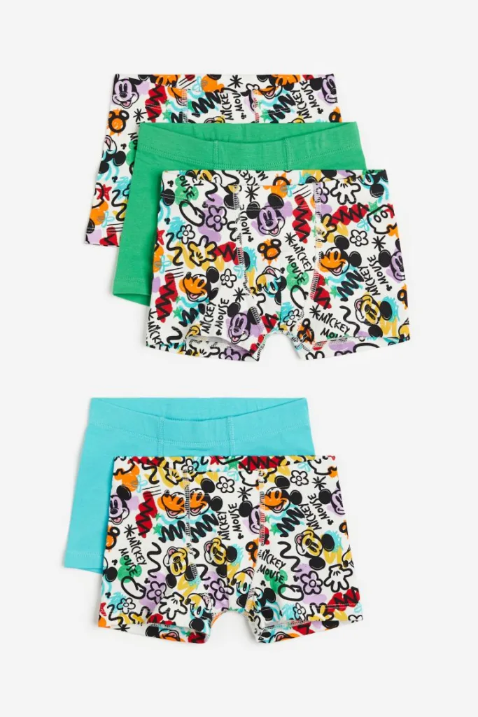 Rengarenk Mickey Mouse desenli çocuk boxer külotları set halinde