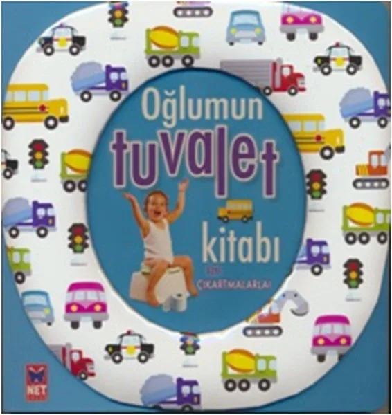 Tuvalet kapağı şeklinde oğlumun tuvalet kitabı lazımlıkta gülen bebek ve araçlar