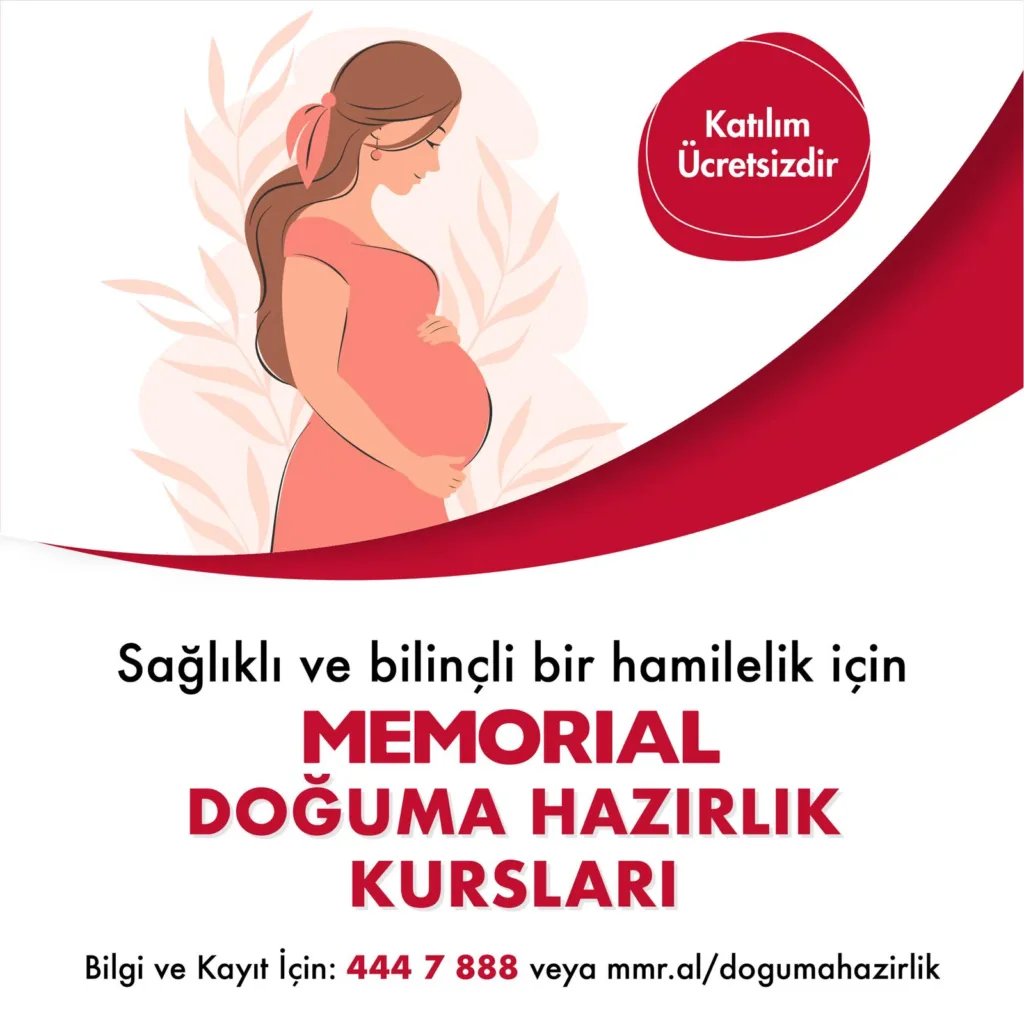 Sağlıklı hamilelik için Memorial ücretsiz doğum hazırlık kursları görseli