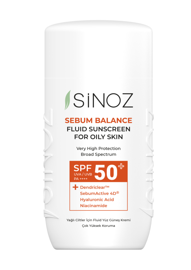 Sinoz Sebum Balance Fluid Yüz Güneş Kremi SPF 50+ yağlı ciltler için