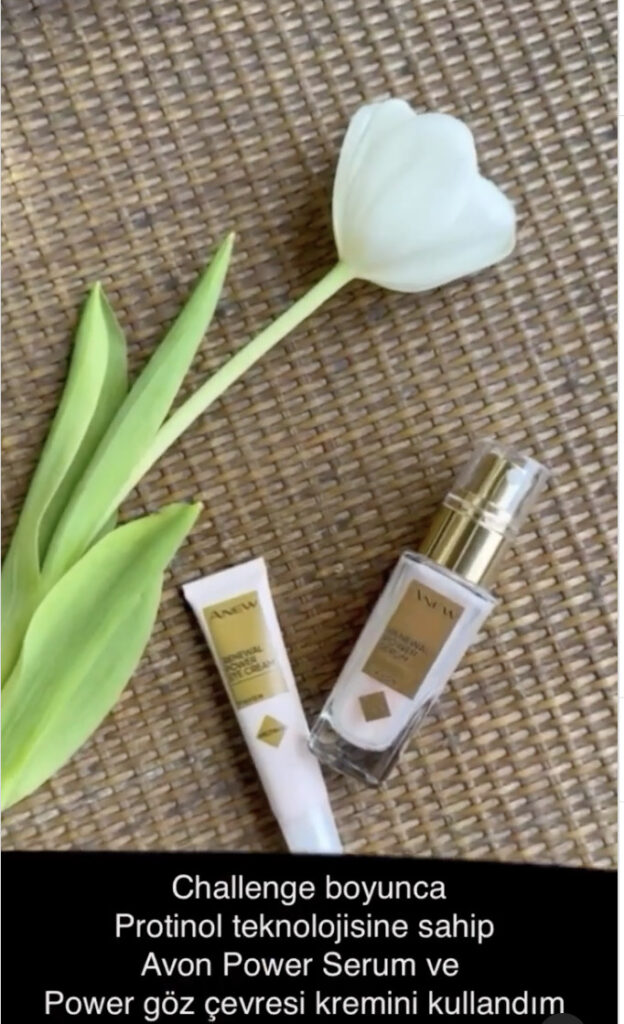 Avon Anew Power Serum ve göz kremi, yanında beyaz lale