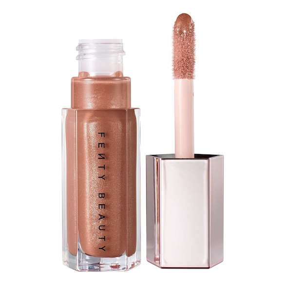 Fenty Beauty açık bronz dudak parlatıcısı ve aplikatör fırçası
