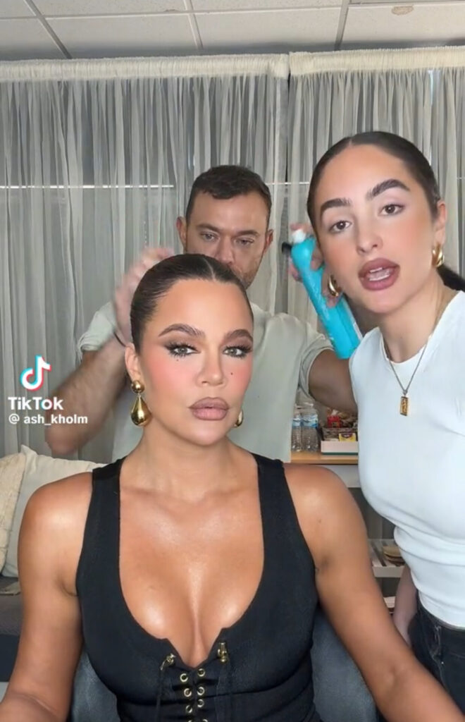 Ash Kholm bir stilist ve makyöz ile hazırlanıyor videosu