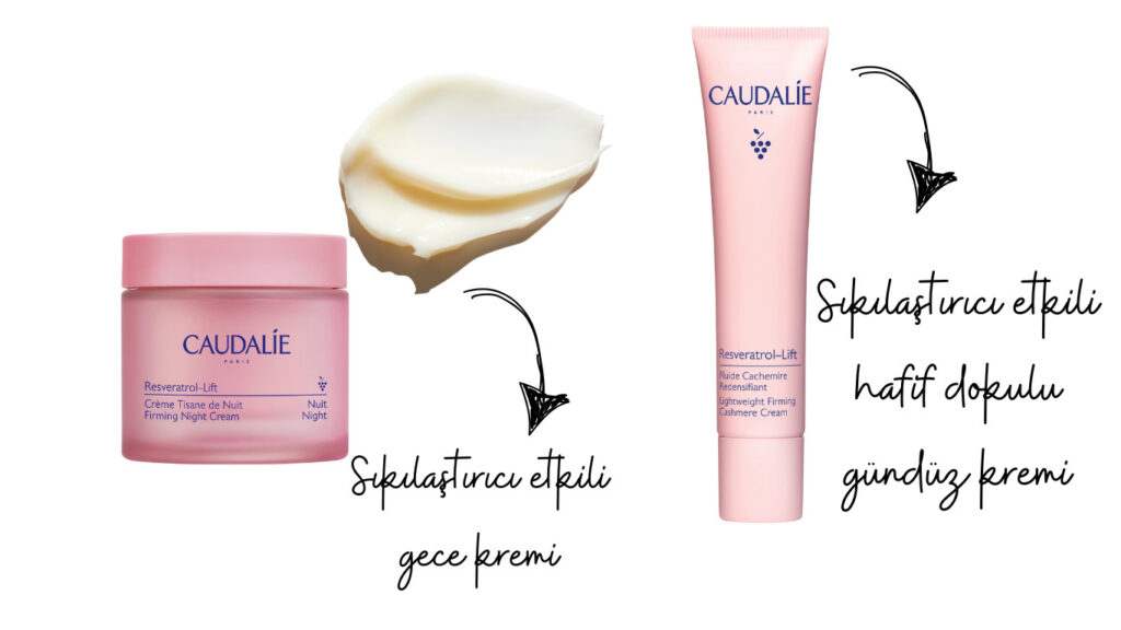 Caudalie Resveratrol-Lift sıkılaştırıcı gece ve hafif dokulu gündüz kremi