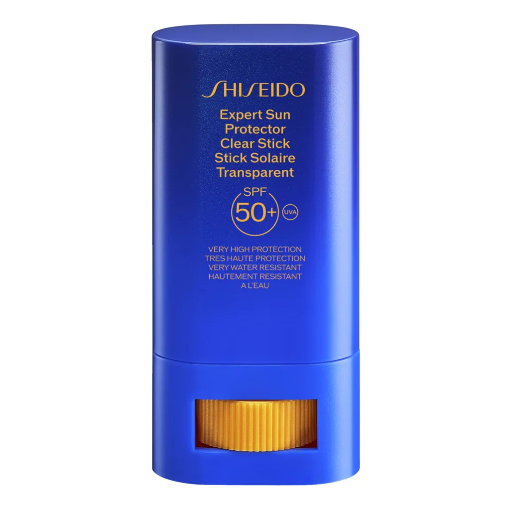 Mavi Shiseido Expert Sun Protector Clear Stick SPF 50 güneş koruma çubuğu
