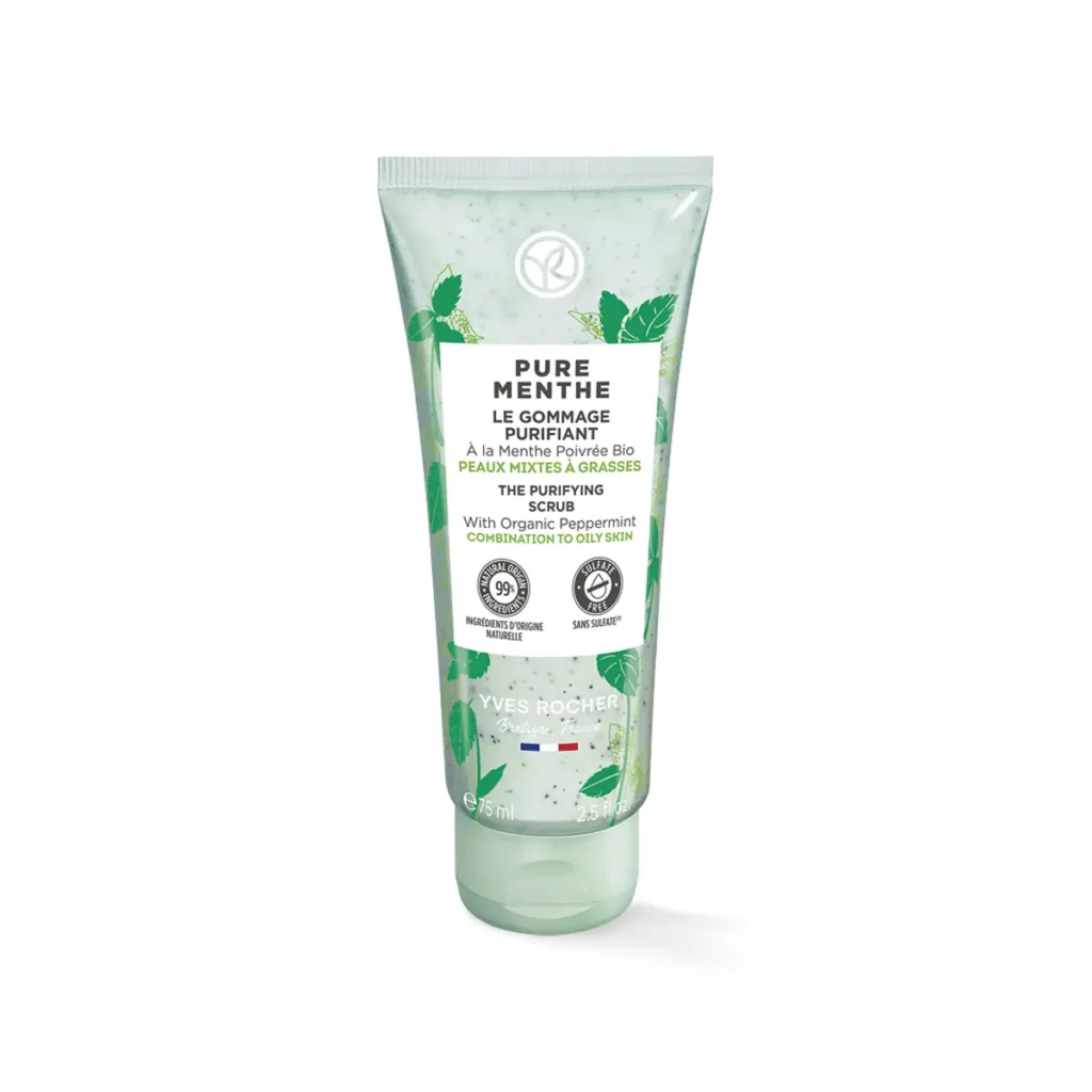 Yves Rocher Pure Menthe organik nane arındırıcı peeling karma yağlı ciltler