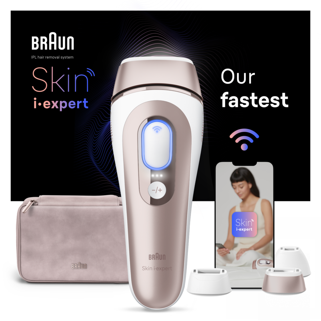 Braun Skin i-expert IPL epilasyon cihazı, kılıfı ve başlıkları