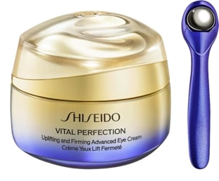 Shiseido Vital Perfection canlandırıcı sıkılaştırıcı göz kremi ve masaj aleti