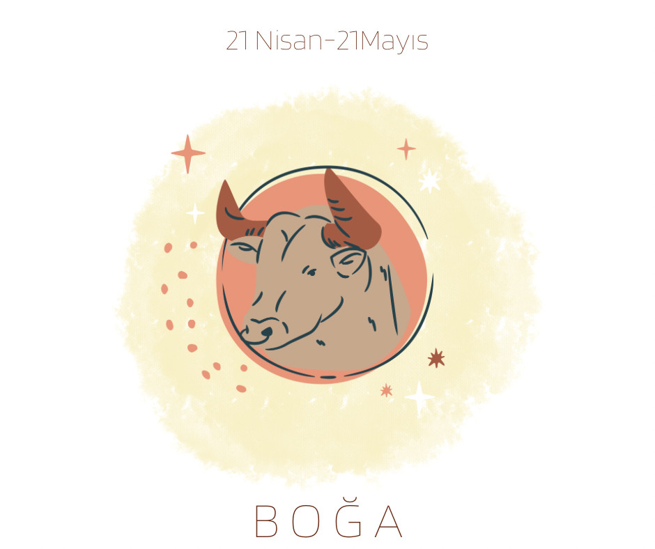 Boğa burcu 21 Nisan 21 Mayıs tarihleri boğa başı illüstrasyonu