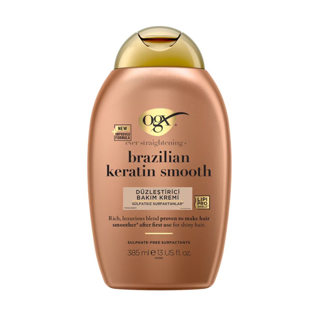 OGX Brezilya Keratin Smooth düzleştirici sülfatsız bakım kremi yeni formül
