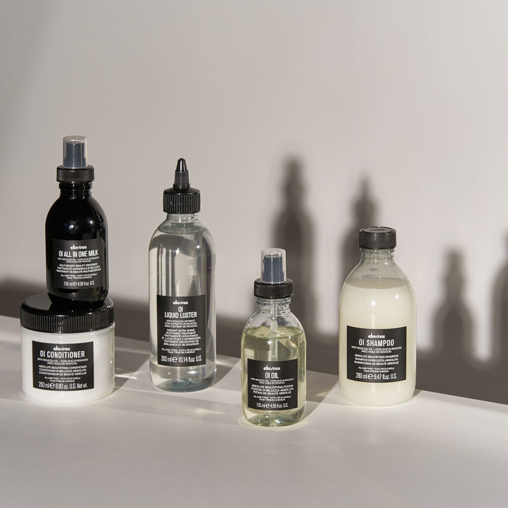 Davines OI saç bakım ürünleri: süt, krem, sıvı parlatıcı, yağ, şampuan