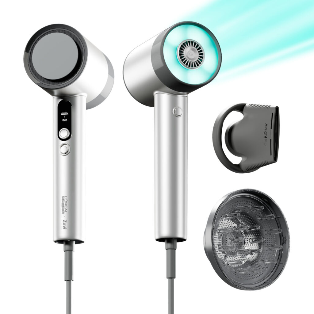 L'Oréal Zuvi AirLight Pro saç kurutma makinesi ve farklı başlık setleri