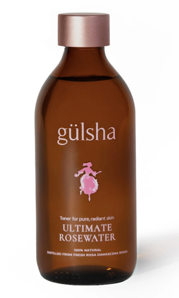 Gülsha Ultimate Rosewater doğal gül suyu kahverengi şişede